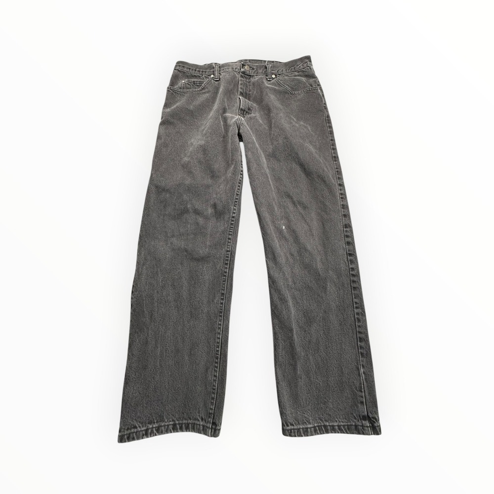 Wrangler Jeans Mens 38x30 Black Relaxed Fit 976T1CB Faded Distressed Denim‎